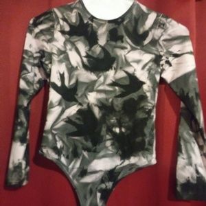 NWOT Abstract painted bodysuit